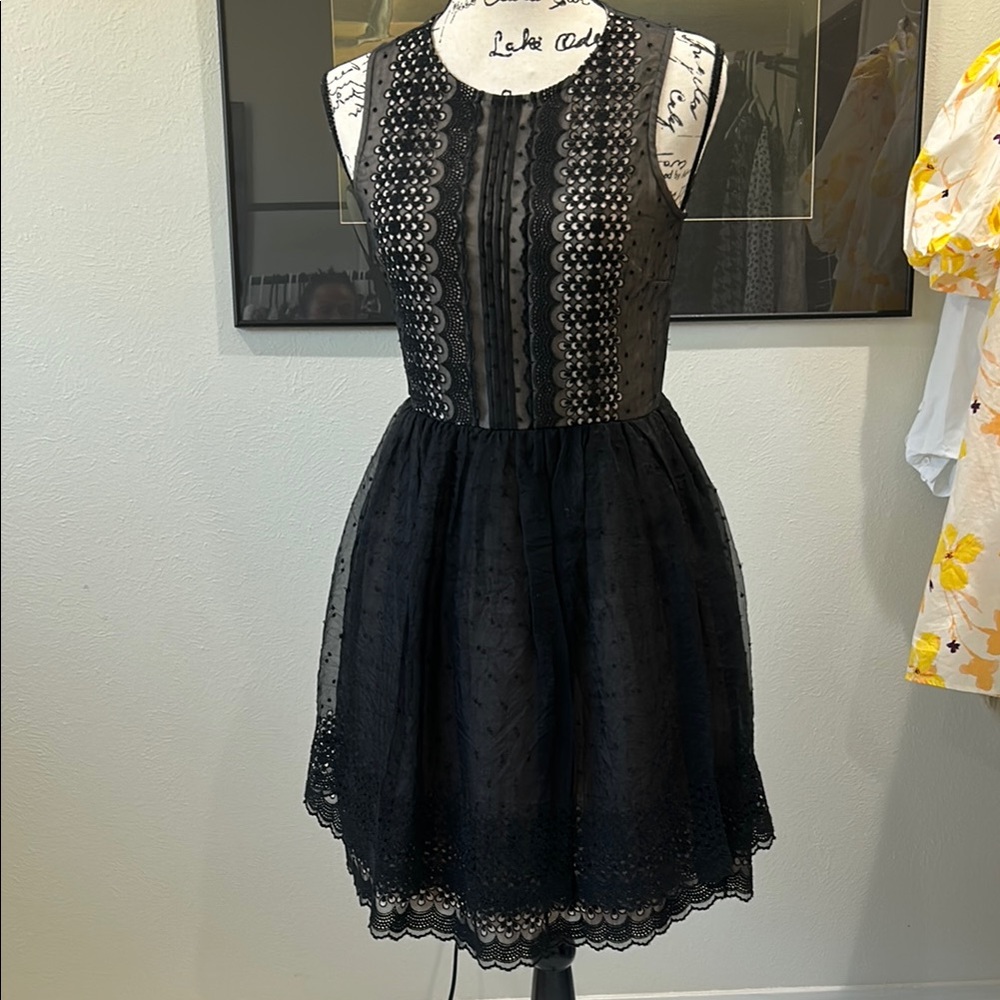 RED Valentino Black Lace Maxi Dress